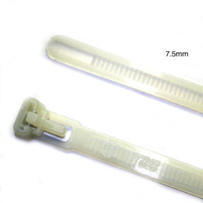 MR-10702 – CABLE TIE RELEASABLE NAT 7.5IN 50LB WIDTH 7.6MM (15 pcs/pkg)