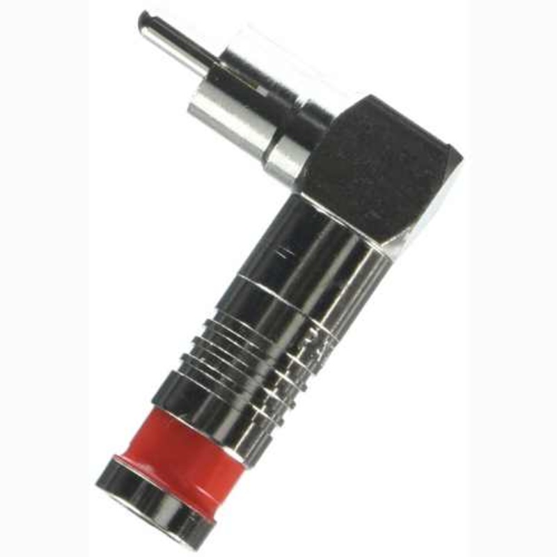 18060RA – RCA PLUG RG59 COMPRESSION RED nickle plated