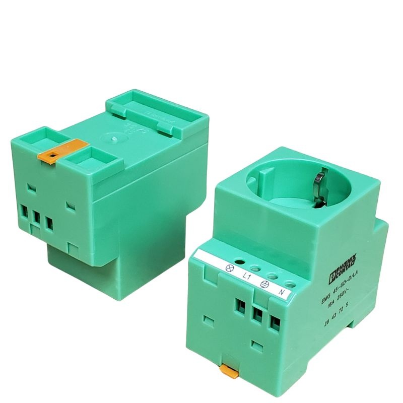 2943725 – TERM BLOCK DIN RAIL FOR CONTROL SOCKET 16A/250V SCREW CONN GRN
