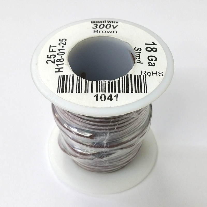 H18-01-25 25FT 18AWG BROWN Stranded Electronic Hook Up 300V Wire UL1007 80C