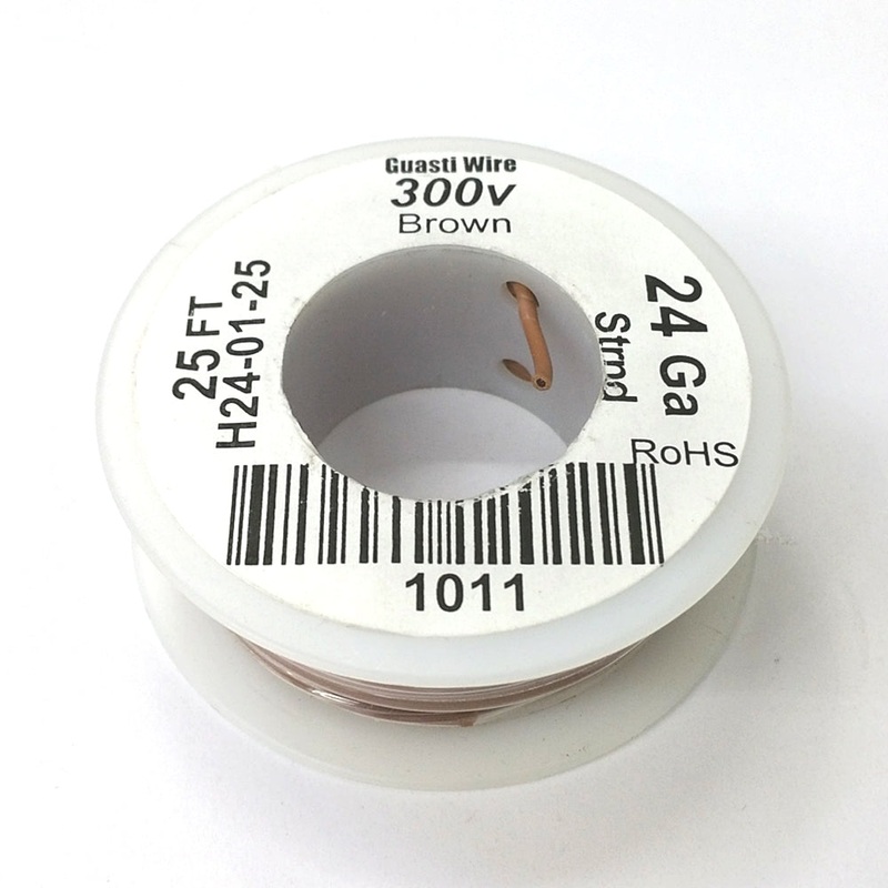 H24-01-25 25FT 24AWG BROWN Stranded Electronic Hook Up 300V Wire UL1007 80C