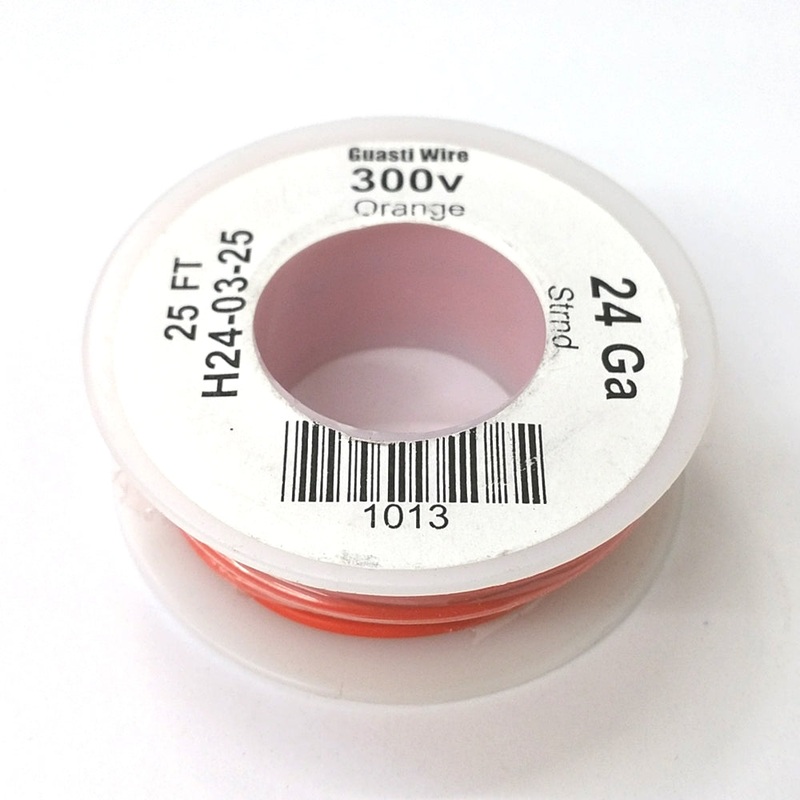 H24-03-25 25FT 24AWG ORANGE Stranded Electronic Hook Up 300V Wire UL1007 80C