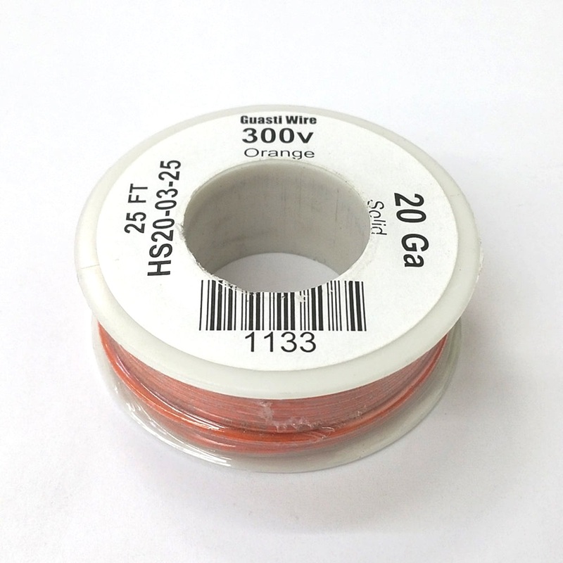 HS20-03-25 25FT 20AWG ORANGE SOLID Electronic Electrical 300V Wire UL1007 80C