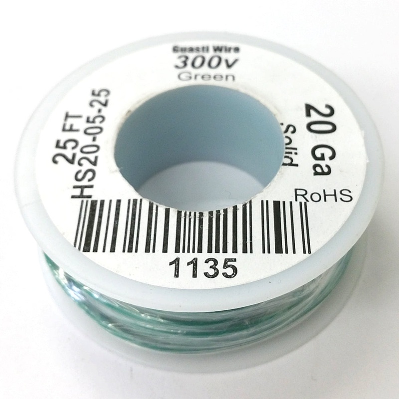 HS20-05-25 25FT 20AWG GREEN SOLID Electronic Electrical 300V Wire UL1007 80C