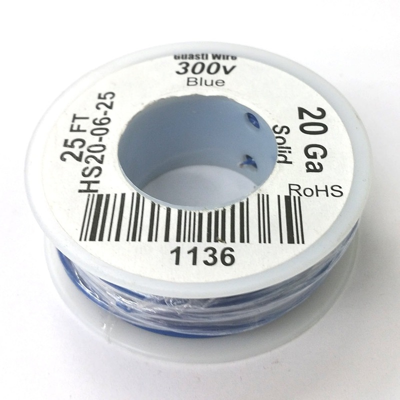 HS20-06-25 25FT 20AWG BLUE SOLID Electronic Electrical 300V Wire UL1007 80C