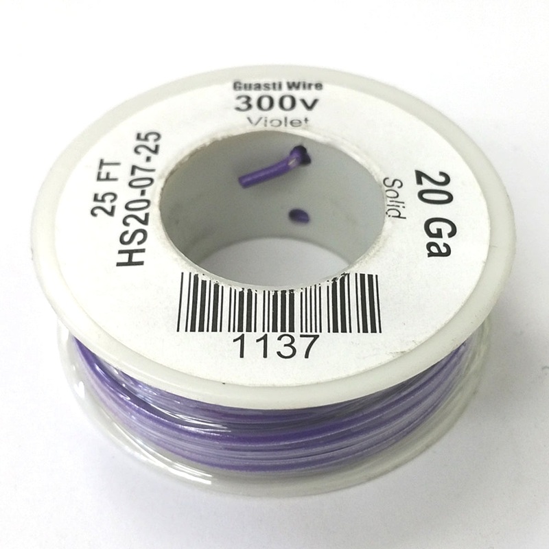 HS20-07-25 25FT 20AWG VIOLET SOLID Electronic Electrical 300V Wire UL1007 80C