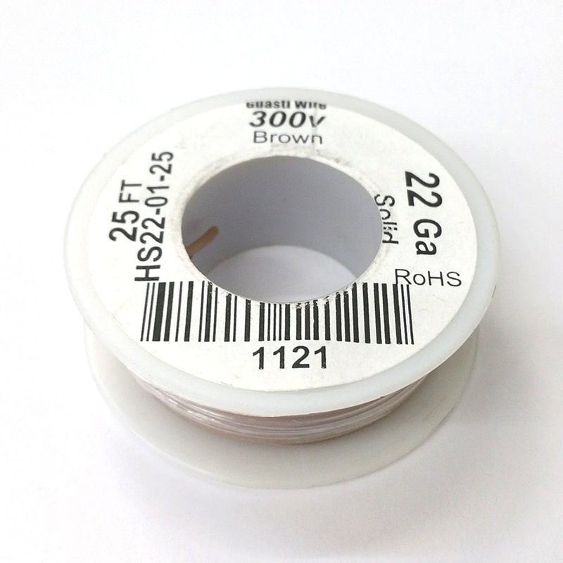 HS22-01-25 25FT 22AWG BROWN SOLID Electronic Electrical 300V Wire UL1007 80C