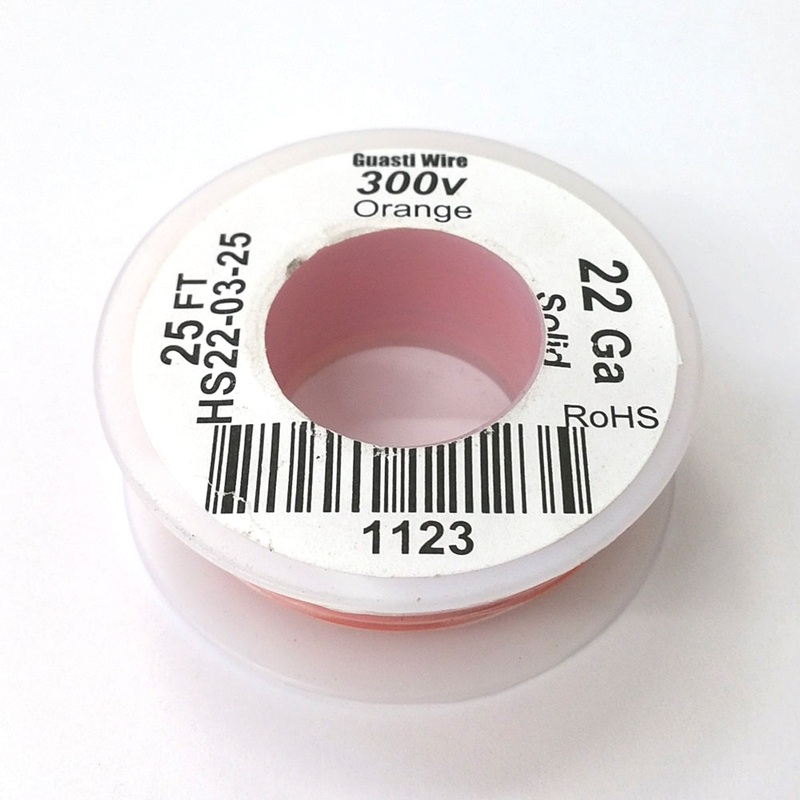 HS22-03-25 25FT 22AWG ORANGE SOLID Electronic Electrical 300V Wire UL1007 80C