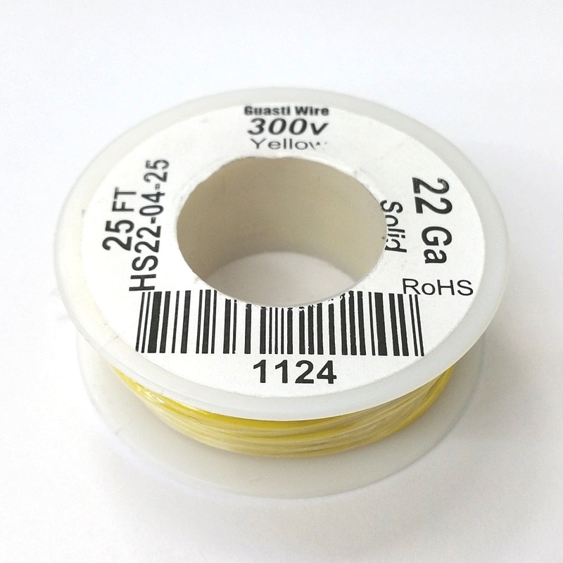 HS22-04-25 25FT 22AWG YELLOW SOLID Electronic Electrical 300V Wire UL1007 80C