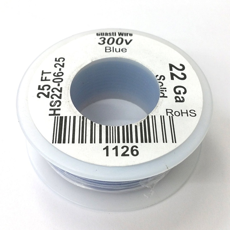 HS22-06-25 25FT 22AWG BLUE SOLID Electronic Electrical 300V Wire UL1007 80C