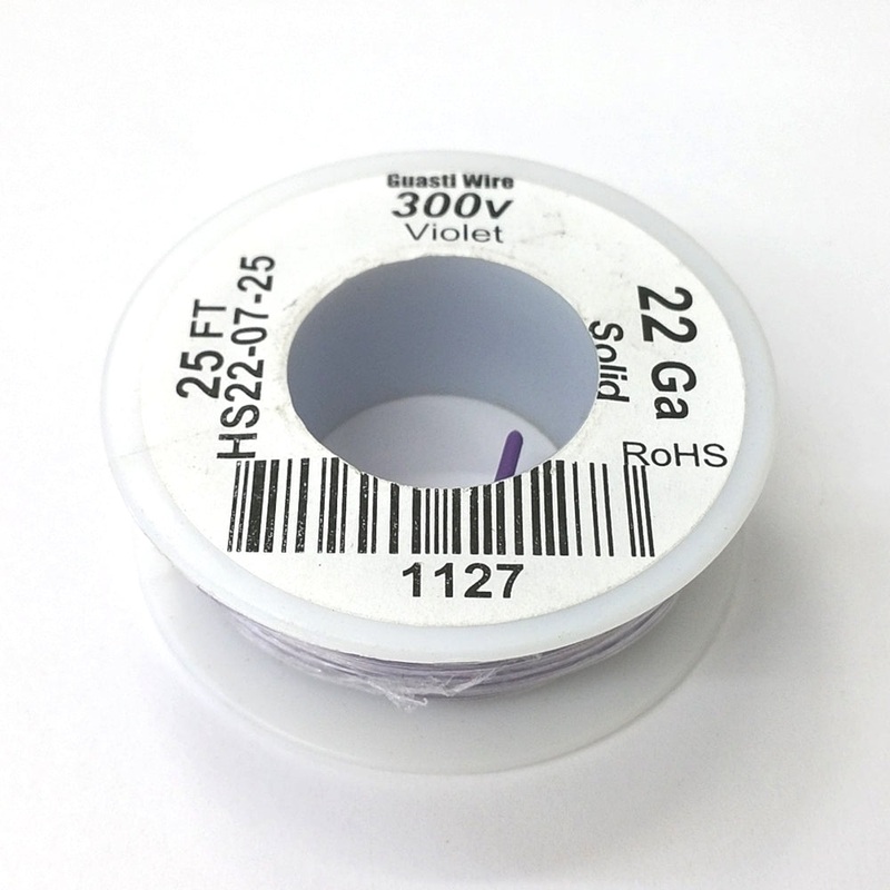 HS22-07-25 25FT 22AWG VIOLET SOLID Electronic Electrical 300V Wire UL1007 80C