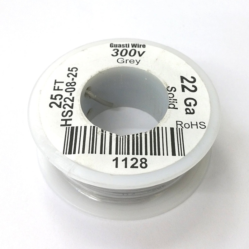 HS22-08-25 25FT 22AWG GREY SOLID Electronic Electrical 300V Wire UL1007 80C