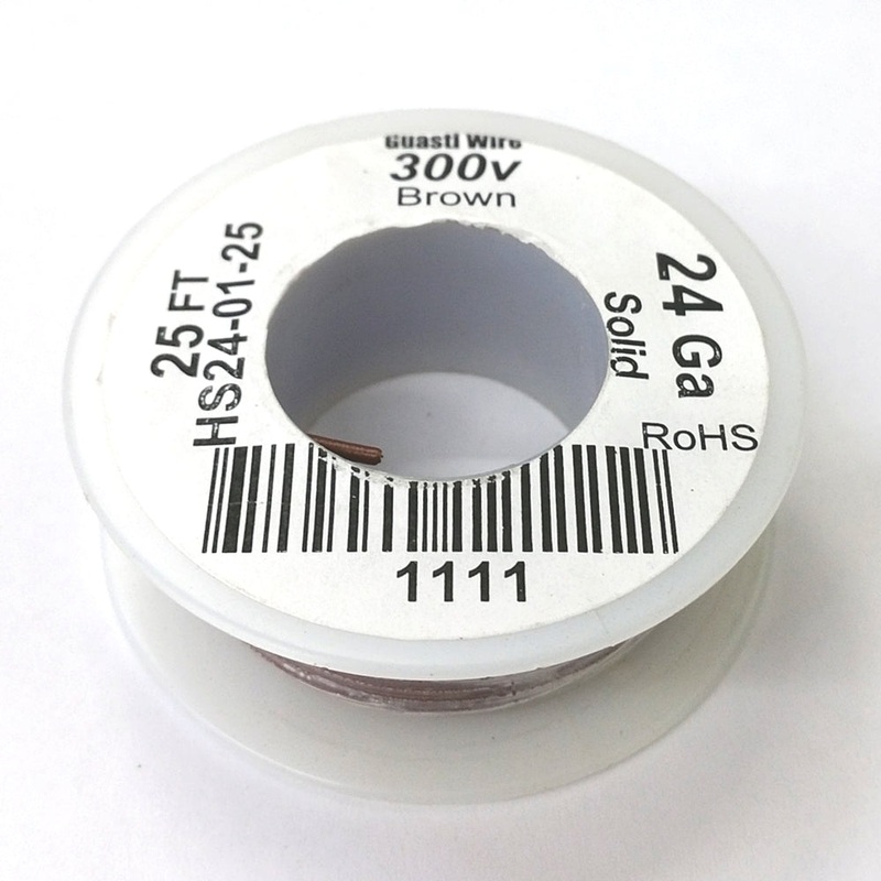 HS24-01-25 25FT 24AWG BROWN SOLID Electronic Electrical 300V Wire UL1007 80C