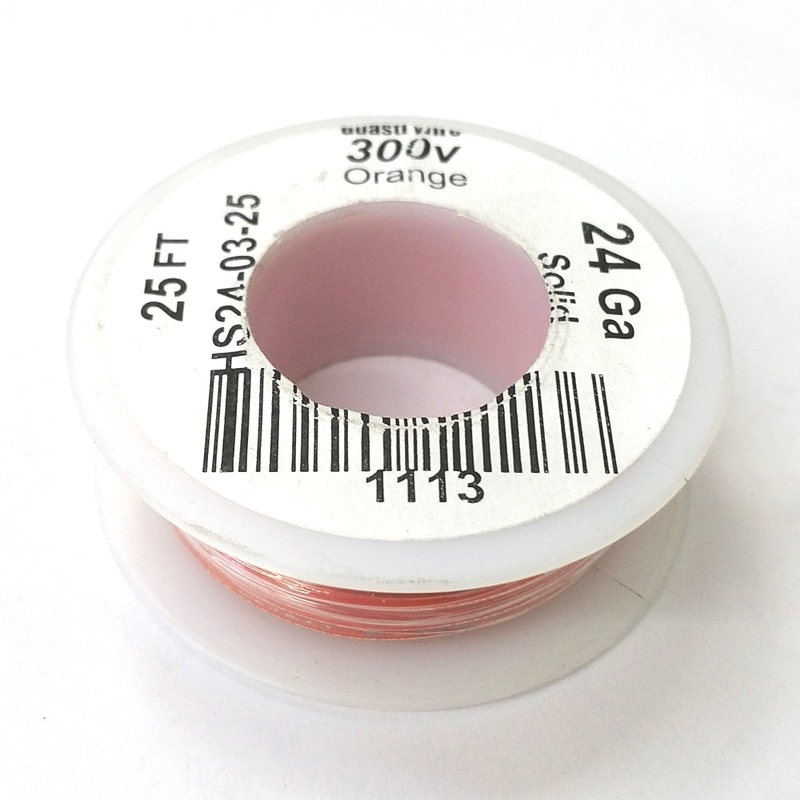 HS24-03-25 25FT 24AWG ORANGE SOLID Electronic Electrical 300V Wire UL1007 80C