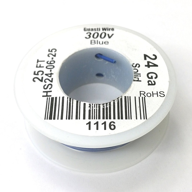 HS24-06-25 25FT 24AWG BLUE SOLID Electronic Electrical 300V Wire UL1007 80C