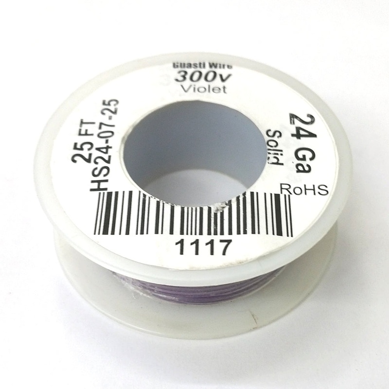 HS24-07-25 25FT 24AWG VIOLET SOLID Electronic Electrical 300V Wire UL1007 80C