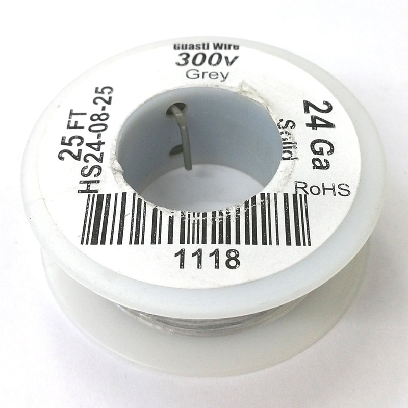 HS24-08-25 25FT 24AWG GREY SOLID Electronic Electrical 300V Wire UL1007 80C