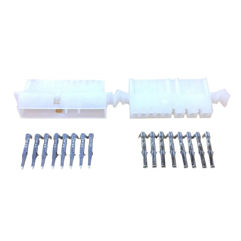 1 Pair of 8 Circuit Molex 0.062″ Male and Female Connectors with Pins