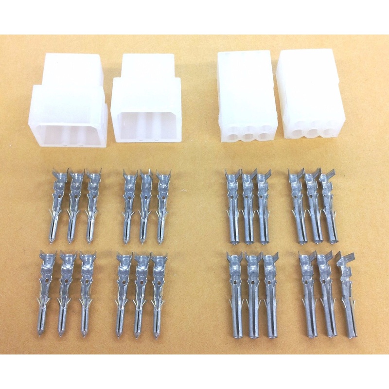 2 Pairs of 6 Circuit Molex 0.093″ Male and Female Connectors with Pins