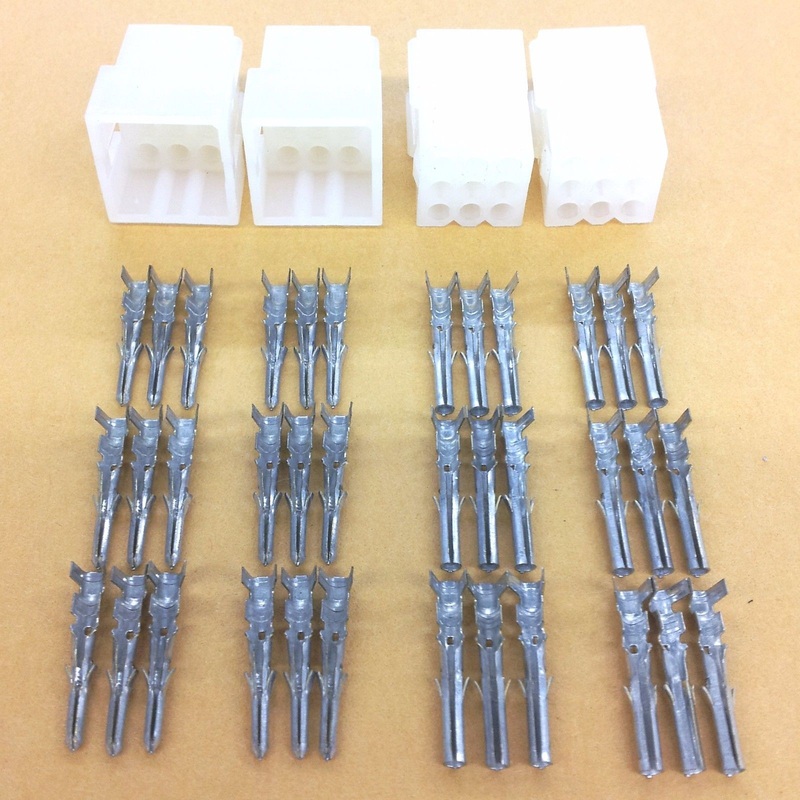 2 Pairs of 9 Circuit Molex 0.062″ Male and Female Connectors with Pins