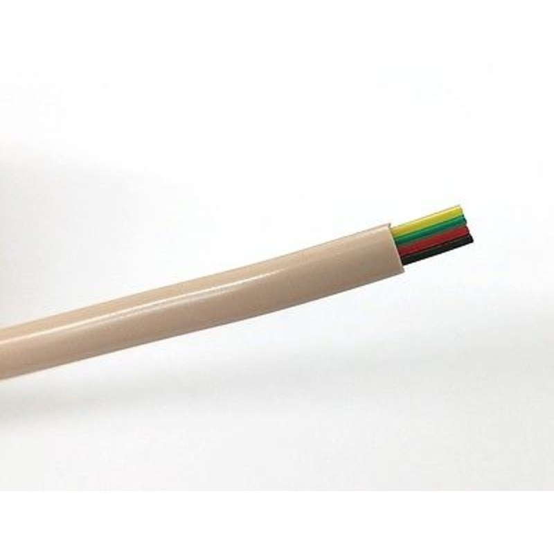 25′ Beige 4 Conductor 26 Gauge Flat Modular Telephone Cable, Solid