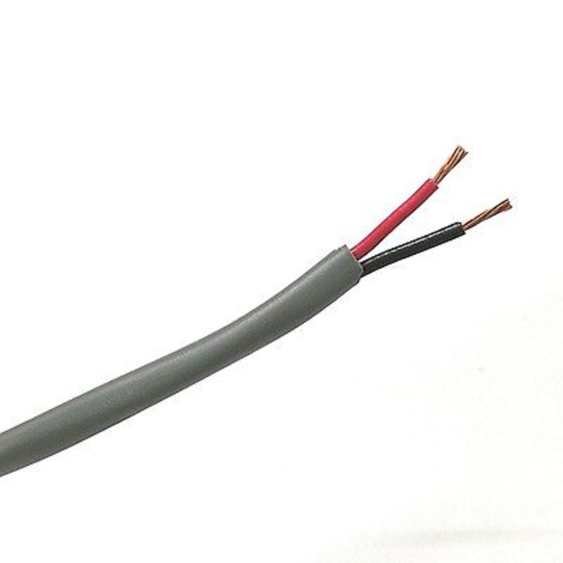 25′ Grey Belden 5500UE 2 Conductor 22 Gauge Unshielded CMR Riser Cable 2C 22AWG
