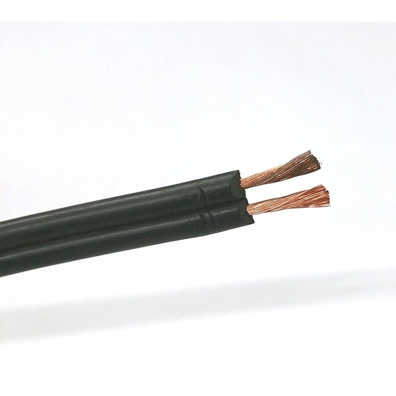 25′ SPT-2 Belden 19126 2 Conductor 16 Gauge BLACK Lamp Zip Cord, 300V 2C 16AWG