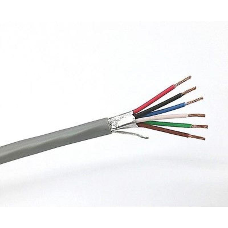 25′ West Penn 3270 6 Conductor 22 Gauge Shielded Cable ~ 6C 22AWG CMR