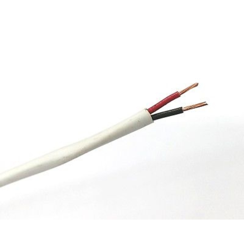 25′ White Belden 5500UE 2 Conductor 22 Gauge Unshielded CMR Riser Cable 2C 22AWG