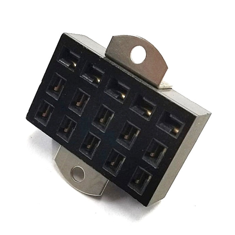 Cinch Jones S315AB, 15 Pin Female Angle Bracket Connector ~ 10A @ 250V AC