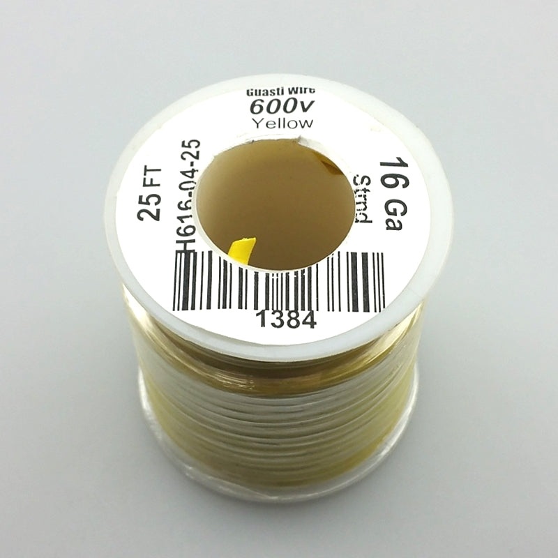 H616-04-25 25FT 16AWG YELLOW Stranded Appliance & Marine 600V Wire UL1015 105C