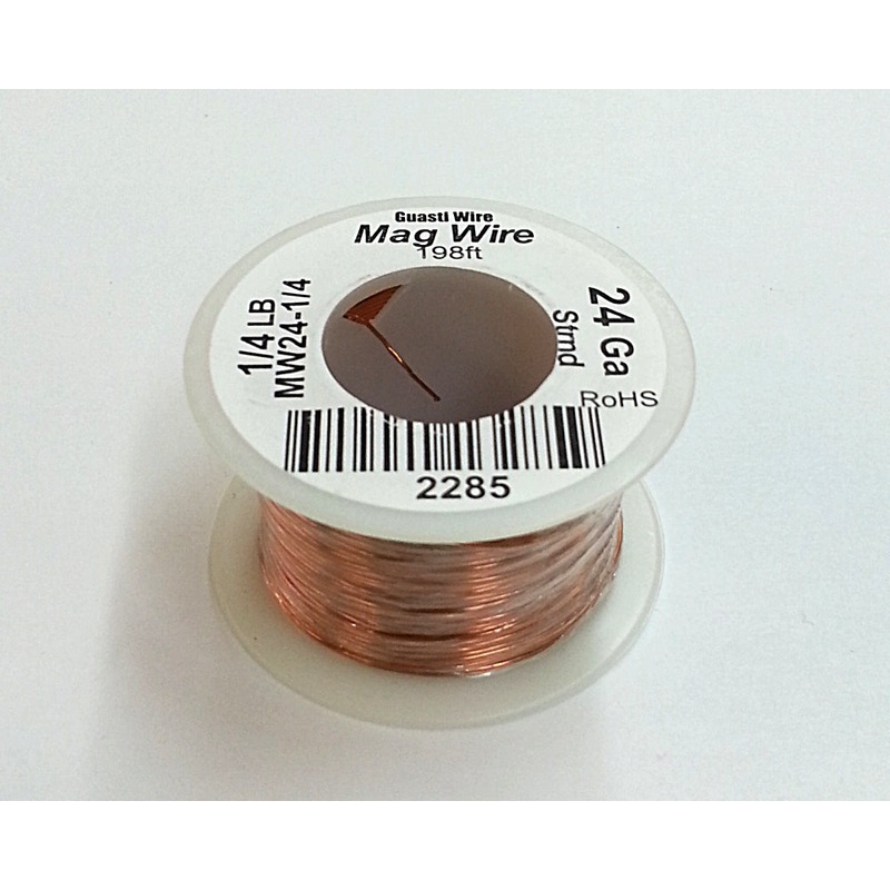 MW24-1/4, Gauge Insulated Magnet Wire 1/4 Pound Roll (198′ Approx.) 24AWG