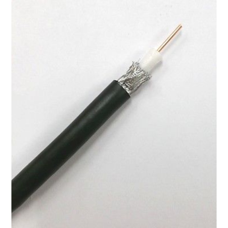 25′ Belden 9116 75 Ohm RG6 100% Braid & Foil Shield Coax Cable Black