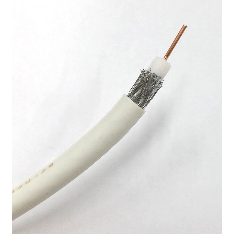 25′ Belden 9116 75 Ohm RG6 100% Braid & Foil Shield Coax Cable White