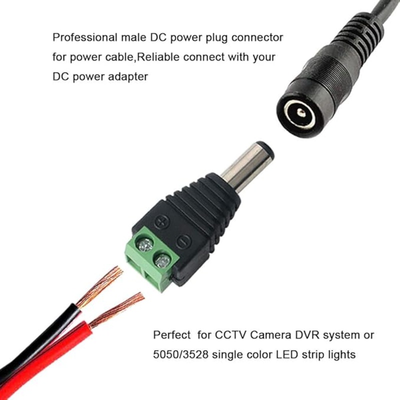 48-1290B 1pk Male 5.5×2.1mm DC Screw Terminal Connector