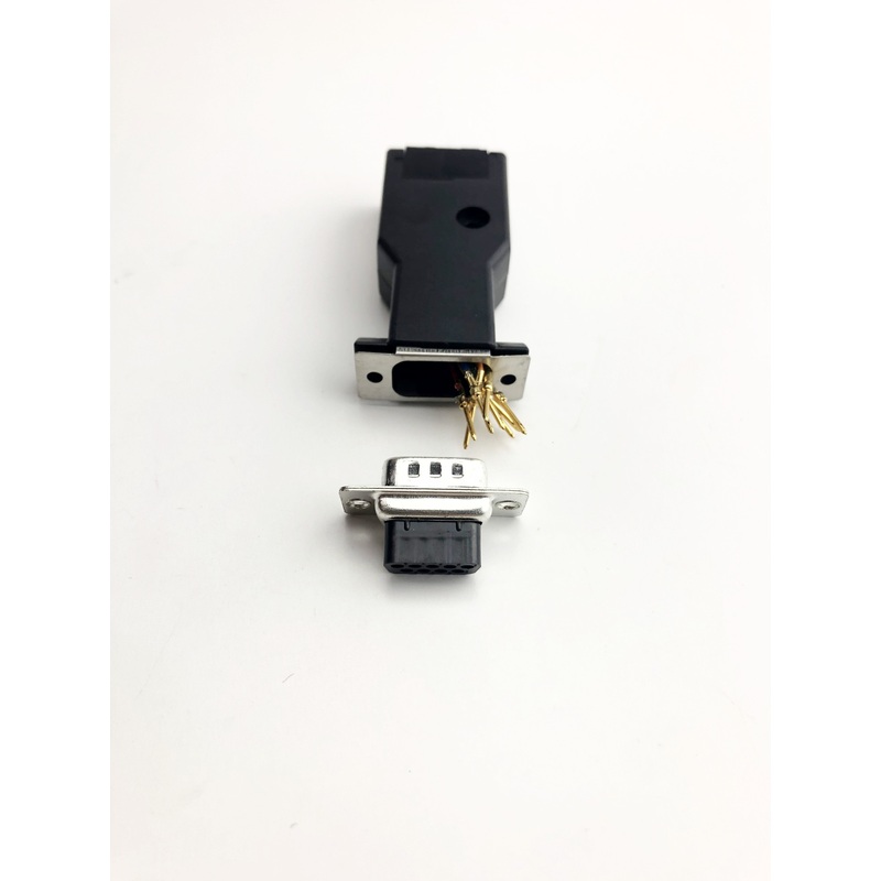 AD-9MT8-BK2 DB9 Male to RJ45 8 Conductor Modular Adapter, Black 2 Piece Housing