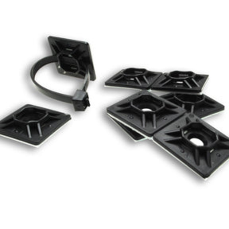 APU-MP-1000-0-X, American Pride 1.0″ Black Adhesive Wire Tie Mounting Base, 10pc Bag