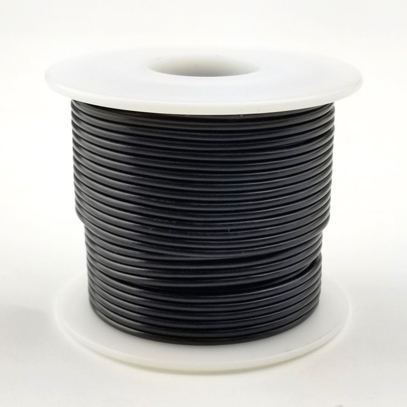 H18-00-100 100FT 18AWG BLACK Stranded Electronic Hook Up 300V Wire UL1007 80C
