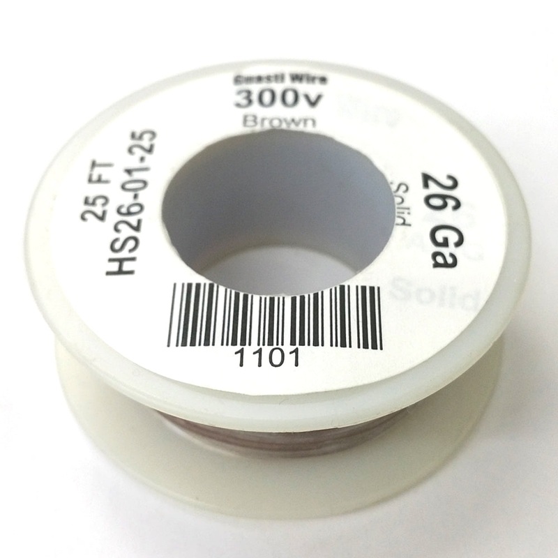 HS26-01-25 25FT 26AWG BROWN SOLID Electronic Electrical 300V Wire UL1007 80C