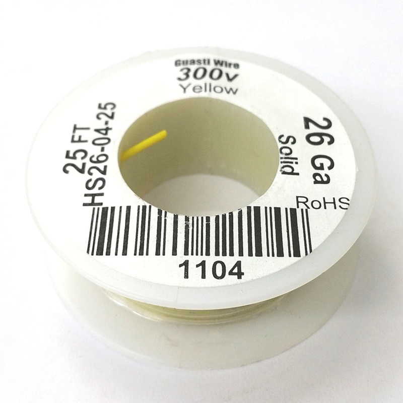 HS26-04-25 25FT 26AWG YELLOW SOLID Electronic Electrical 300V Wire UL1007 80C