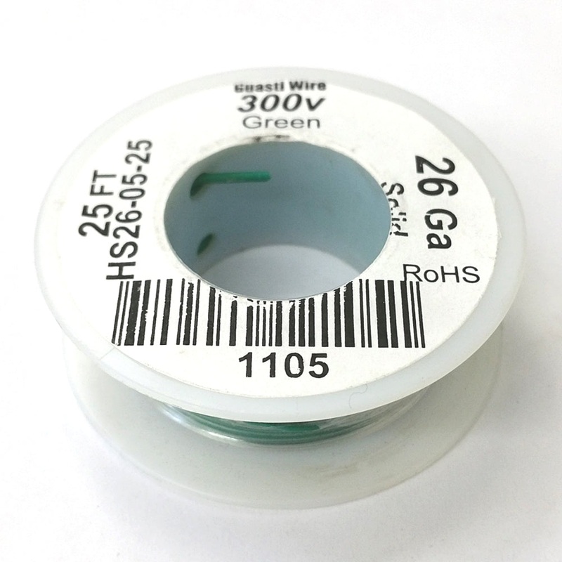 HS26-05-25 25FT 26AWG GREEN SOLID Electronic Electrical 300V Wire UL1007 80C