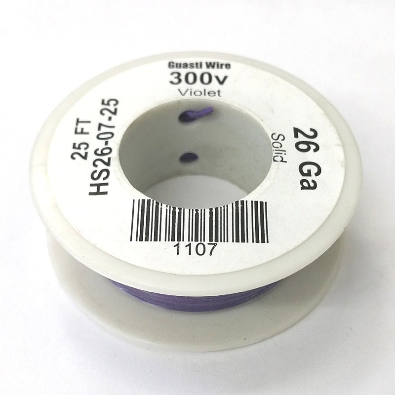 HS26-07-25 25FT 26AWG VIOLET SOLID Electronic Electrical 300V Wire UL1007 80C