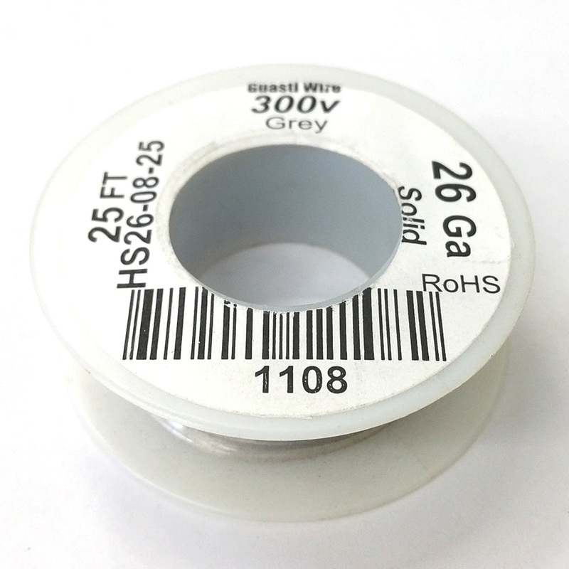 HS26-08-25 25FT 26AWG GREY SOLID Electronic Electrical 300V Wire UL1007 80C