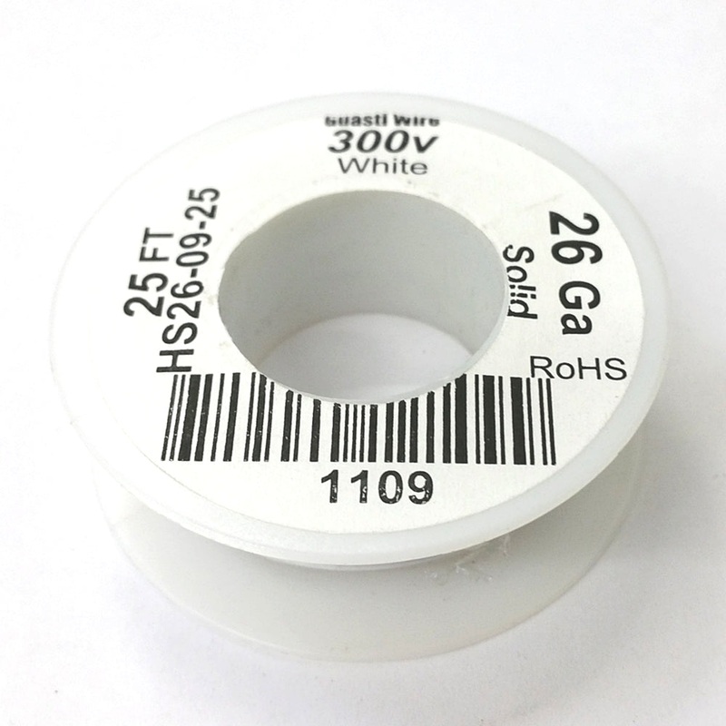 HS26-09-25 25FT 26AWG WHITE SOLID Electronic Electrical 300V Wire UL1007 80C