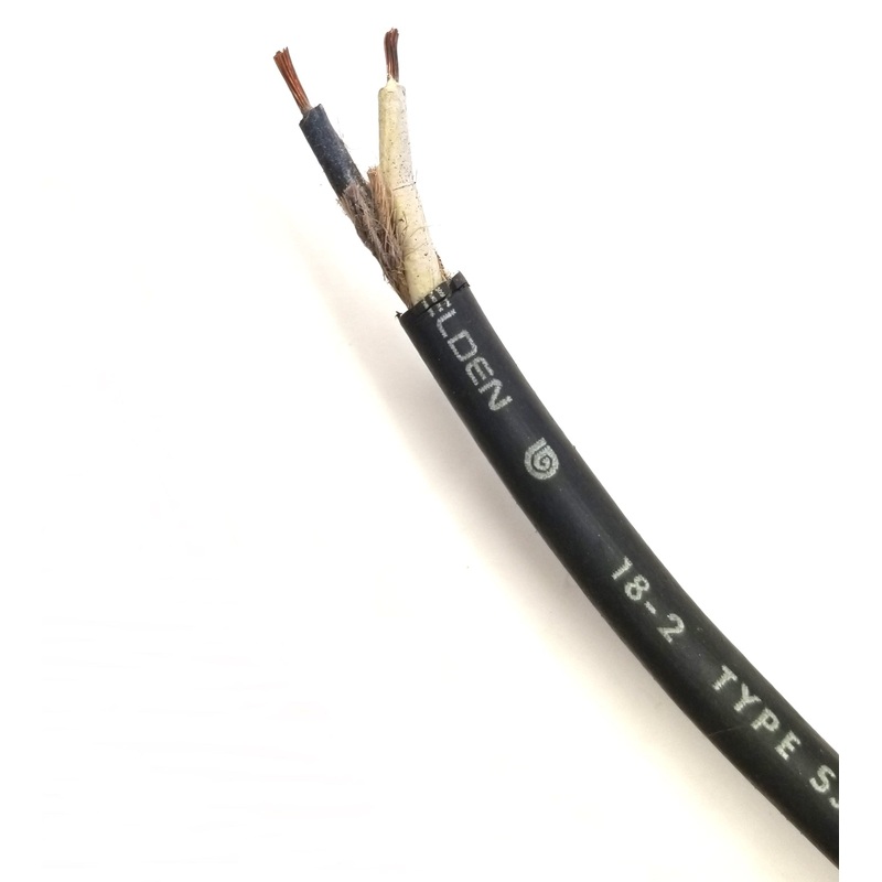 10′ Belden 19227 2 Conductor 18 Gauge SJO Flexible Rubber Cordage Cable 2C 18AWG