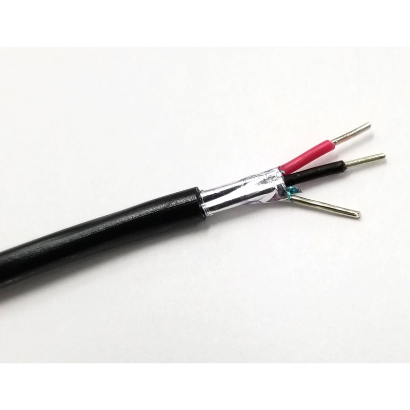 25′ Belden 8450 1 Pair 22AWG SOLID, Black Shielded Twisted Paired Audio Cable
