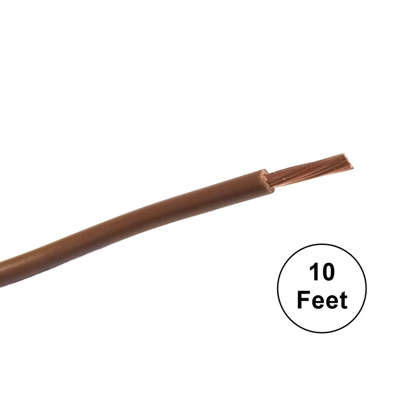 A10-01-10 10FT 10AWG BROWN Stranded Automotive Hook Up 50V Wire ~ 80C J1128