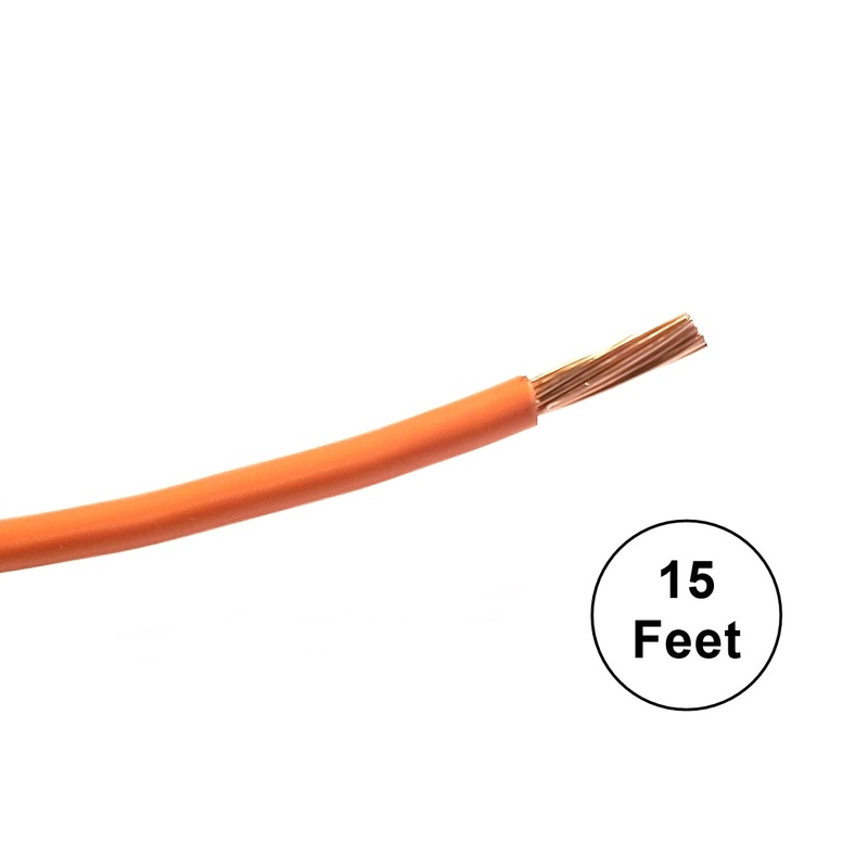 A12-03-15 15FT 12AWG ORANGE Stranded Automotive Hook Up 50V Wire ~ 80C J1128