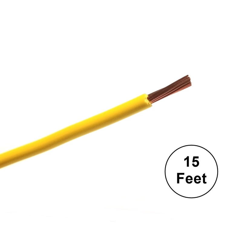 A12-04-15 15FT 12AWG YELLOW Stranded Automotive Hook Up 50V Wire ~ 80C J1128
