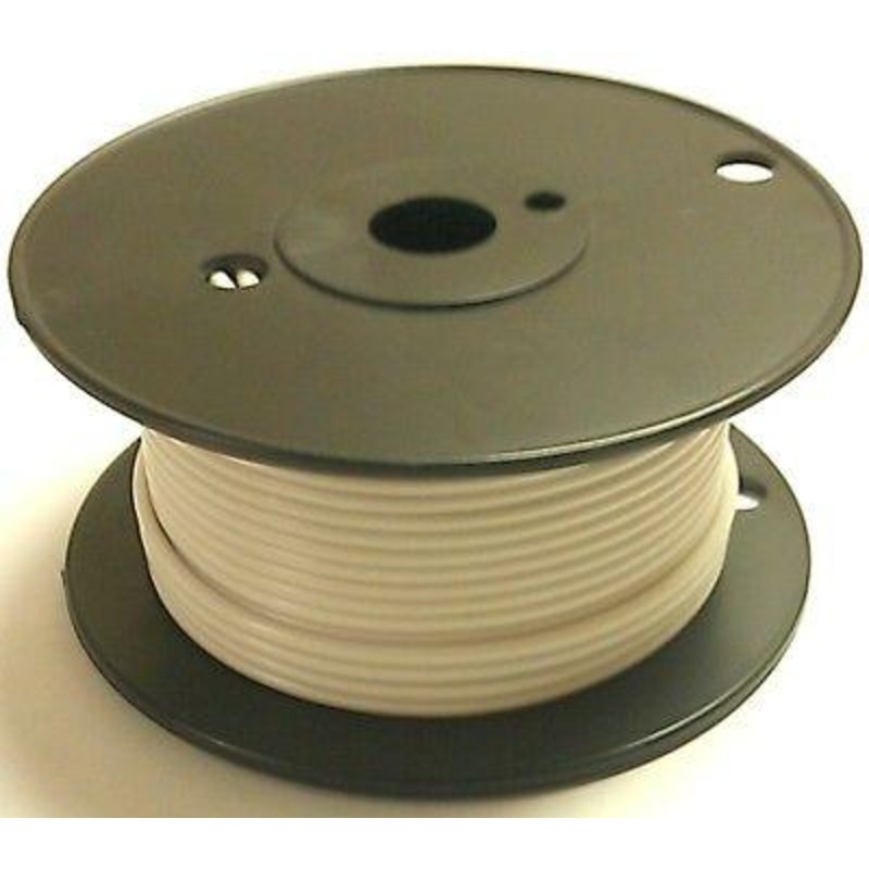 A12-09-100 100FT 12AWG WHITE Stranded Automotive Hook Up 50V Wire ~ 80C J1128
